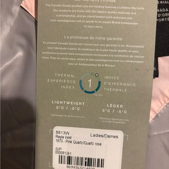 Canada Goose Rayla Vest in a pink quartz color size small - Picture 6 of 9